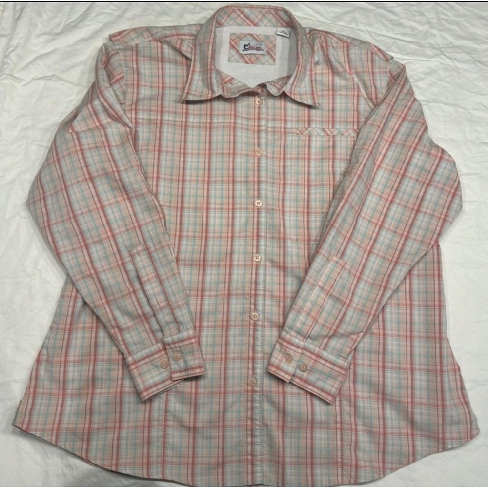 World Wide Sportsman Fishing Shirt Women's Button Down Long Sleeve Vented XXL